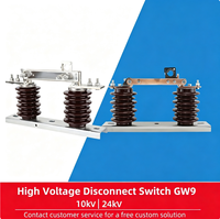 Interrupteur de déconnexion haute tension extérieur GW9-12 630A, interrupteur à couteaux monté sur poteau en céramique composite 12kV anti-pollution