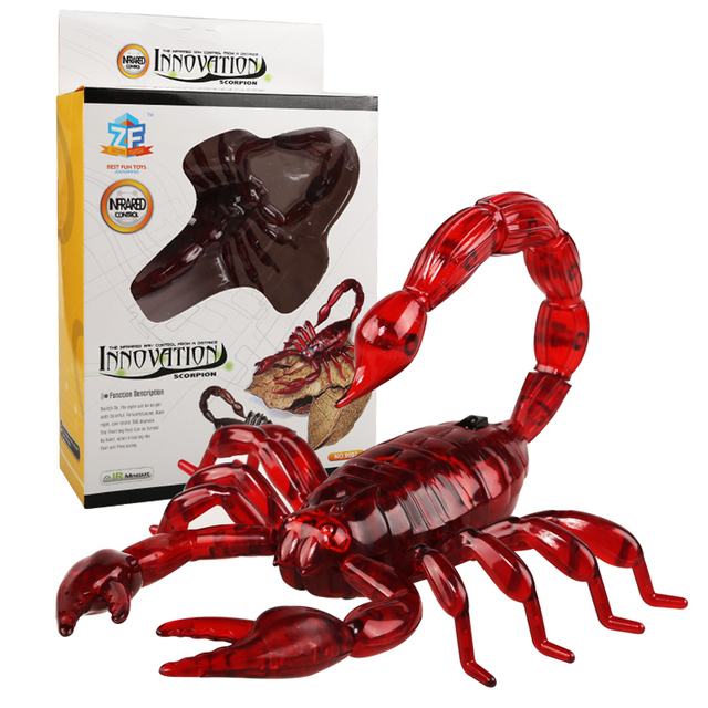 Fun Halloween Toy Set Remote Control 360 Rotation Prank Toy Realistic Animal Scorpion Toy with Lighting Eyes