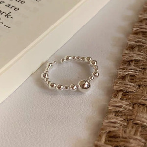 Anillo de Plata de Ley S925 con Cuentas Esféricas, Diseño Simple, Joyería Unisex para Uso Diario - Product Image 3
