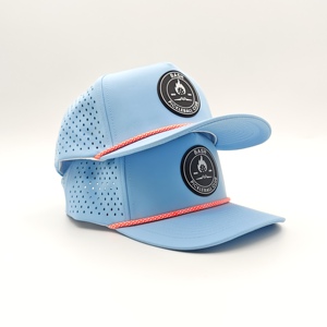 5패널 로프 골프 모자 맞춤형 고무 PVC 패치 로고 방수 야구 모자 스포츠 캡 - Product Image 3