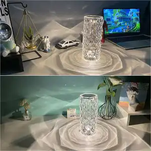 Contemporary Rose-Shaped Light Living Room Table Lamp Bedroom Petal-Shaped RGB colorful Touch Switch Romantic Night Light