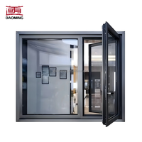 Ventana Abatible de Aluminio con Aislamiento Térmico, Recubrimiento en Polvo, Estándar NFRC AS2047, Insonorizada, con Vidrio Templado y Diseño Gráfico
