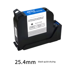 Cartouche d'encre à solvant haute adhérence de 12,7 mm et 25,4 mm compatible avec les imprimantes à jet d'encre universelles, emballée dans des flacons en verre - Product Image 2