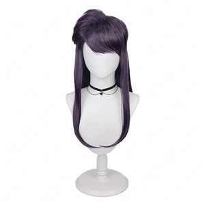 Perruque de <span class=keywords><strong>cosplay</strong></span> Komi <span class=keywords><strong>San</strong></span> Cant Communicate Komi No Ko, cheveux longs et raides bleu-noir, pour costume d'écolière japonaise, idéale pour les fêtes d'Halloween sur le thème de l'anime - Product Image 1