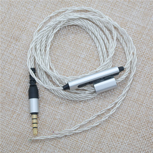 4 Strand Silver Plated Headphone <b>Cable</b> With Mic 3.5 Mm Connector Adjustable For DIY Audio Use - Product Image 2