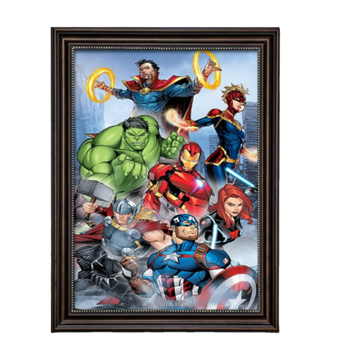 3D lenticular tường nghệ thuật 3D hình ảnh lật tuyệt vời truyện tranh VS The Avengers Kích thước 11 "x 16"