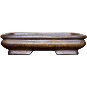 Pot à bonsaï classique rectangulaire en argile, grossier, décoratif, sculpté à la main, écologique, non verni, pour sol, maison, jardin, intérieur et extérieur - Product Image 1