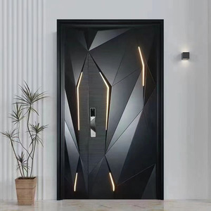 Puerta de entrada de estilo francés, puerta de madre e hijo de aluminio fundido, puerta de entrada de Villa, puerta de entrada de gran altura, puerta antirrobo - Product Image 2