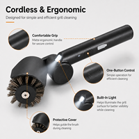 Brosse de nettoyage pour barbecue électrique avec rouleaux remplaçables, outil de nettoyage de barbecue rechargeable par USB