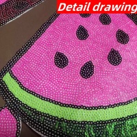Joker grand motif de pastèque à paillettes brodé tissu Patch à la mode bricolage vêtements décoration pastèque fruits broderie