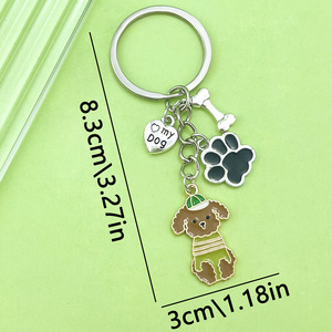 Porte-clés en métal mignon pour chien, idéal pour les amoureux des chiens, breloque pour clés, sac, voiture, accessoire pendentif délicat - Vente en gros - Product Image 6