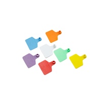 HS-ET0001 HUASHENG Etiqueta de Oreja para Animales con Impresión Láser Premium, para Ganado, 72x60.3mm, Plástico, Gestión Agrícola