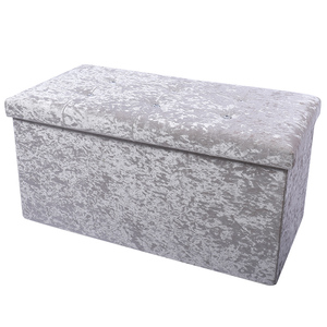 Velours Tabouret <span class=keywords><strong>Pliable</strong></span> Chaise longue Ottoman En <span class=keywords><strong>Bois</strong></span> <span class=keywords><strong>Banc</strong></span> - Product Image 2