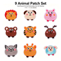 Ensemble de 9 patchs autocollants en forme d'animaux gras pour vêtements, chapeaux, sacs, chaussettes, pour cadeaux DIY, décoration d'activités commerciales, usage quotidien
