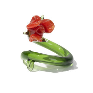 Anillo de Flor Esmaltado, Estilo Hada Retro, Regalo para Mejores Amigas, Vidrio Esmaltado Zibo Hecho a Mano, Regalo para Celebridades de Internet, Moderno, Exclusivo, de Alta Gama - Product Image 5