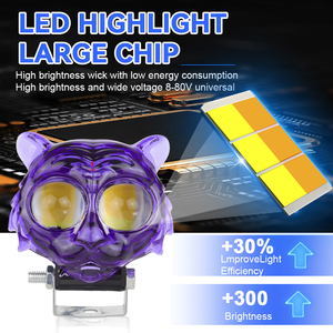 Faro Auxiliar para Motocicleta, Diseño de 3000K 6000K, Luz de Trabajo LED Impermeable IP67, Modelo MO69 de 2 Lentes para Camiones, ATV, Jeeps - Product Image 6