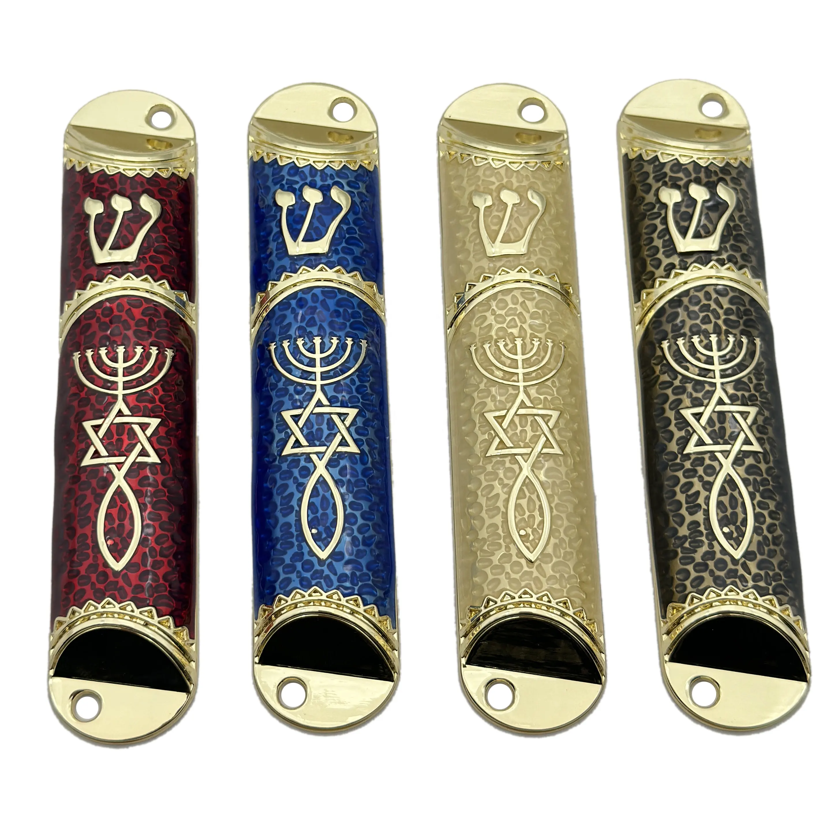 Couleur Émail Porte Mezuzah Scroll Case Israël Juif