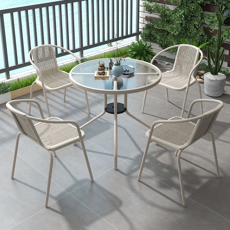80cm diameter water ripple transparent round table with 4 chairs