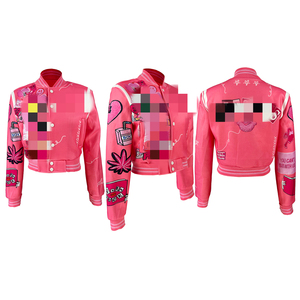 Blouson de baseball pour femme, en polaire imprimé, style streetwear chic, en laine, blouson universitaire <span class=keywords><strong>Mean</strong></span> Girls - Product Image 5