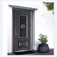 Porte d'entrée de sécurité, design moderne en laiton, serrure de porte d'entrée, accessoire de luxe