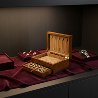 Boîte à bijoux en bois de placage de noyer haut de gamme avec tiroir Logo personnalisé Piano brillant laque boîtes-cadeaux en bois personnalisation