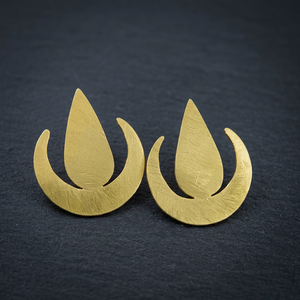 SOUMYA CREATIONS - Pendientes Unisex de Latón Hechos a Mano con Baño de Oro, Modernos, para Fiestas y Bodas - Product Image 2