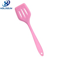 Spatule de cuisine multifonctionnelle rose en silicone, petite, à fentes, résistante à la chaleur, antiadhésive, pour la maison et la cuisine
