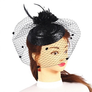 Nouvelle Pince à Cheveux de Mariée Vintage avec Voile Floral, Accessoire de Performance Haut de Gamme en Matériaux Mixtes, Rouge, Populaire - Product Image 2