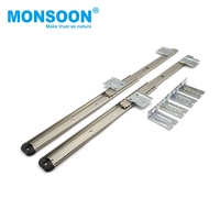 Glissières de table pour matériel de cuisine, glissières de tiroir à roulement à billes pour clavier, double pliage, largeur 35 mm, pour meubles de bureau et ordinateur