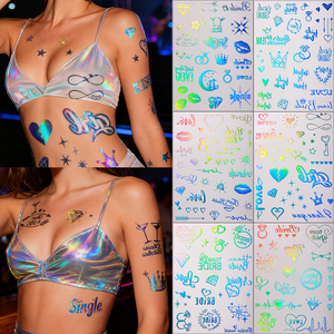 Nuovo Design 2026 Adesivo per Tatuaggi Impermeabile <span class=keywords><strong>Tatuaggio</strong></span> <span class=keywords><strong>Temporaneo</strong></span> <span class=keywords><strong>Personalizzato</strong></span> con Foglia d'Oro - Product Image 5