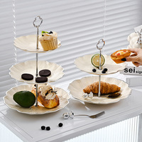 Licht luxe 1 PET plastic gepigmenteerd modern rond snackbord wegwerpbaar gemaakt in China voor feestgebruik