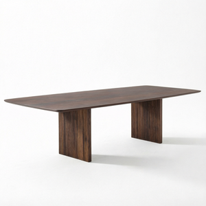 Mesa de Comedor Rectangular de Madera de Nogal Sólido, Mesa Larga de Madera, Muebles Contemporáneos para Comedor y Oficina en Casa - Product Image 1