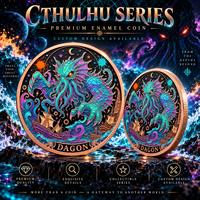 Médaille 3D en cuivre fin 999 de 1 oz, motif Dagon Cthulhu Mythos, haute définition, effet UV, édition spéciale pour collectionneurs