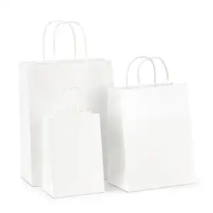 Bolsas de papel Kraft para comida para llevar, liso para embalaje de harina, embalaje de panadería marrón, artesanía, dulces, entrega de alimentos, té, bolsas de papel grandes