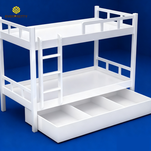 Cama litera de <span class=keywords><strong>madera</strong></span> moderna para dormitorio escolar, mobiliario para habitación de personal, con cajones de almacenamiento y <span class=keywords><strong>escalera</strong></span> para niños y adolescentes. - Product Image 3