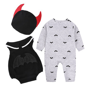 Keli Bear Scirocco Baby Bat Onesie 100% algodón infantil gateando traje sombrero invierno ODM marca niños Halloween <span class=keywords><strong>disfraz</strong></span> MOQ 3 uds - Product Image 2