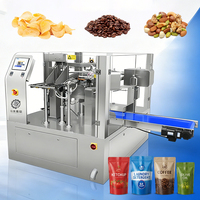 Machine d'emballage de sacs préformés avancée avec fonction d'ouverture automatique de la fermeture éclair, remplissage et scellage rotatifs des sachets