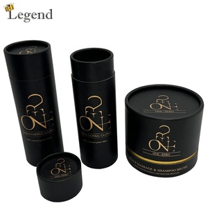 Emballage <span class=keywords><strong>de</strong></span> Luxe Tube en Carton Noir Boîte Ronde Emballage Cosmétique Boîtes <span class=keywords><strong>Tubes</strong></span> Cadeaux Cylindriques en Papier Noir - Product Image 4