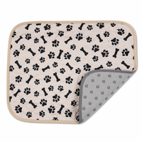 Tapis d'entraînement pour chien Fancie Paw Bone matelassé en velours mercerisé lavable et écologique, absorbant multicouche, imperméable en TPU