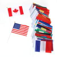 Usine Vente Directe Patriotisme Football Fan Personnalisé Polyester Main Agitant Drapeau Petit Tous Les Pays Drapeau National De La Main