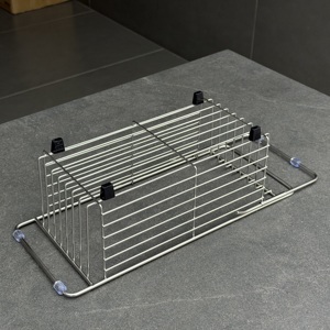 Cestello Estraibile Moderno in Acciaio Inox 304 per Lavello, Vassoio Scolapiatti <span class=keywords><strong>Salvaspazio</strong></span>, Rastrelliera da <span class=keywords><strong>Cucina</strong></span> Regolabile - Product Image 5