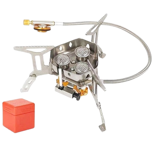 Duurzame, lichtgewicht, draagbare dubbele gasbrander van roestvrij staal, 1L capaciteit, geschikt voor alle seizoenen, voor buitenpicknicks & wandelingen - Product Image 1