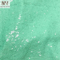 Chaussures pour filles Nanyee Textile Fashion, en tissu extensible brodé de sequins brillants, couleur vert aqua menthe, taille mini, couvrance totale, respectueuses de l'environnement