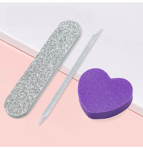 2025 New Yd Nail Nghệ Thuật Công Cụ Kit Set Màu Hồng Móng Tay Tập Tin Khử Trùng Pha Lê Thanh Hình Trái Tim Miếng Bọt Biển Thạch Keo - Product Image 4