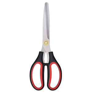 <b>Kitchen</b> <b>Scissor</b> Stainless Steel 8 In Straight Head Red And Black Handle For Meat Chicken Steak Grill Use Home Cooking - Product Image 4