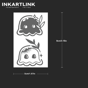 รอยสักกึ่งถาวรลายภาพประกอบผีน้อยน่ารัก ลวดลายผลไม้ธรรมชาติ กันน้ำ ติดทนนาน 2 สัปดาห์ ขายส่ง - Product Image 4