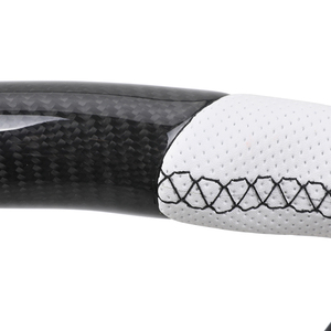 Volante Deportivo Personalizado de 4 Radios en Cuero Perforado Blanco/Fibra de Carbono/<span class=keywords><strong>M</strong></span> <span class=keywords><strong>Sport</strong></span> con Costuras Personalizadas para la Serie F - Product Image 5