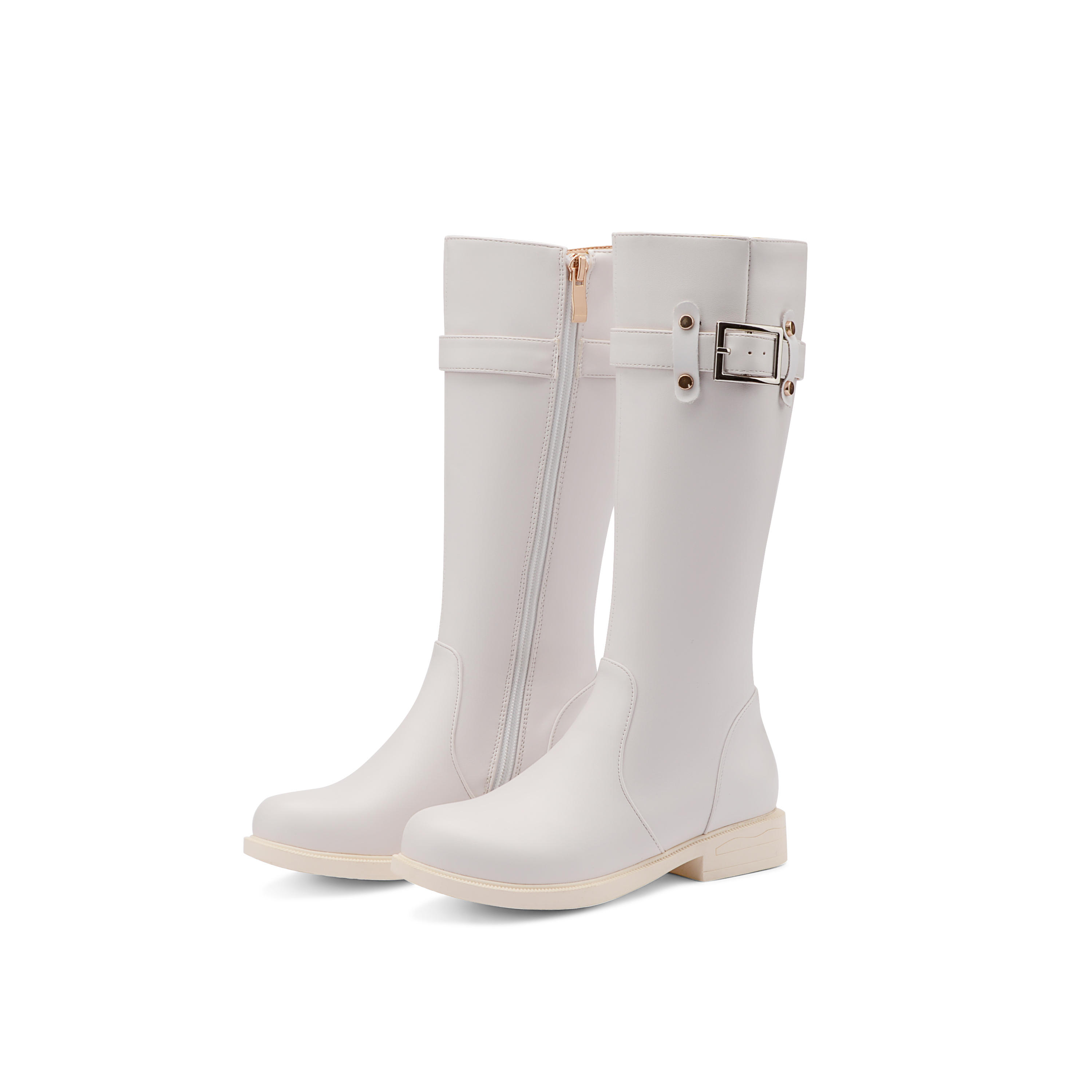 Botas Altas Beige Punta Cuadrada - PERA LIMONERA