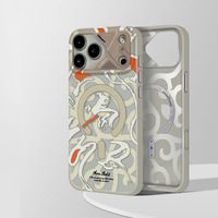 Coque de téléphone anti-chute haut de gamme personnalisée en usine, effet mat graffiti, avec boutons métalliques pour iPhone 18 17 16 Pro Max – Vente chaude