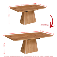 Table à manger en bois extensible moderne de haute qualité, table de cuisine rectangulaire durable pour petit appartement, maison et restaurant